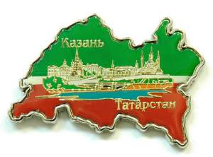 Магнит карта Татарстан. Коллаж YI-015 (JK01-02-002)  