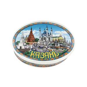 Шкатулка керамика Казань овал коллаж  