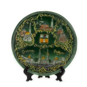 Тарелка керамика 15см Болгар зеленая WG03-07-080_1  