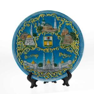 Тарелка керамика 15см Болгар голубая WG03-07-080_2  