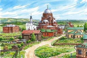 Открытка 10х15см Свияжск собор  