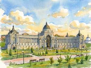 Открытка 10х15см Дворец земледельцев  