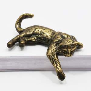 Фигурка латунь Кот лежа  