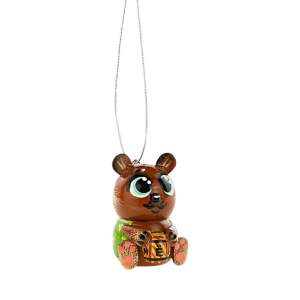 Игрушка дерево на подвеске медведь 5см  