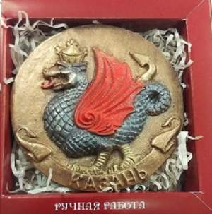 Медальон Зилант в коробке, красный, эквивалент 60 гр.  