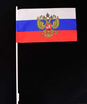 Флажок на трубке РФ с гербом 23х13 см  