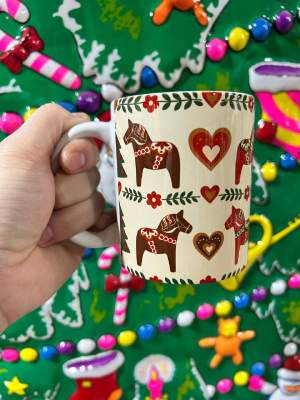 Кружка керамика Кони пряничные кони 330мл  