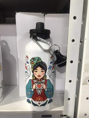 Фляжка алюм. с крышкой для питья 600 мл Я Татарка  