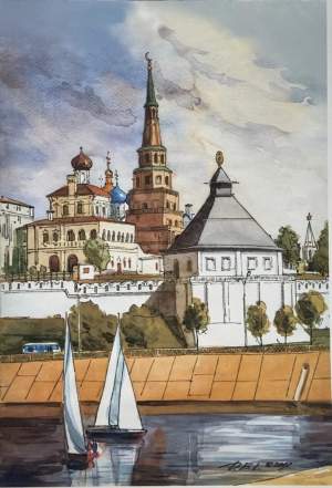 Открытка 10х15см Парусник  